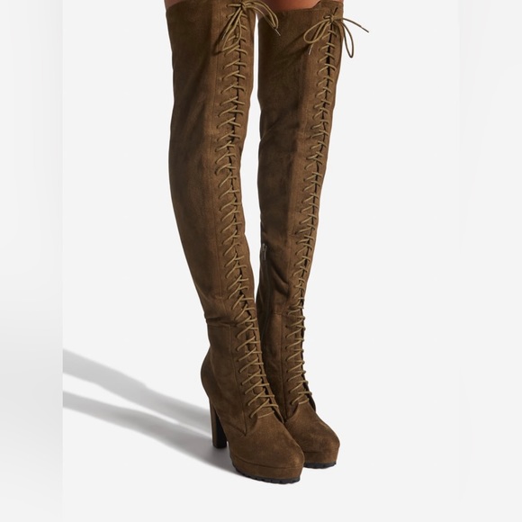 Over the knee heeled boot size 7.5 wide calf NWT - Picture 4 of 5